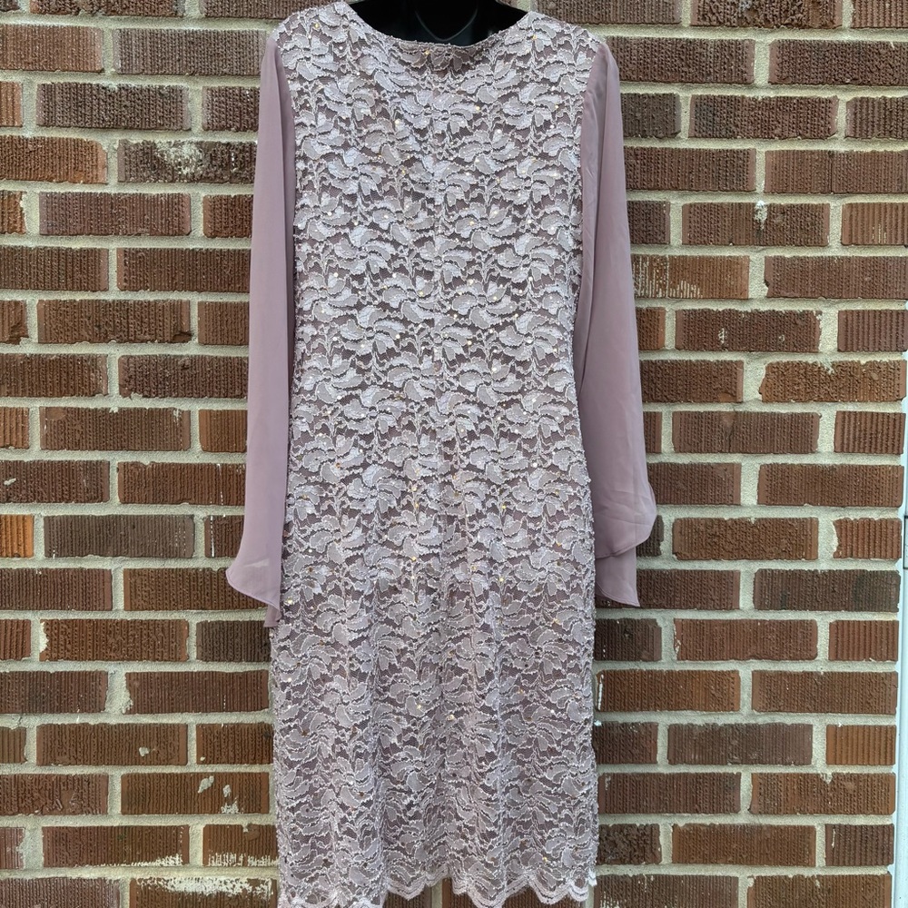Connected Apparel NWT Womens Sz 14 Lace Overlay Sequined Cocktail Party Dress - Picture 5 of 13
